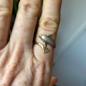 14k gold dolphin wraparound ring